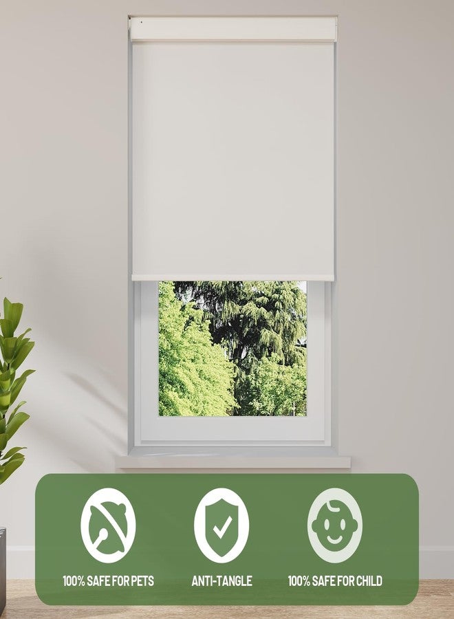 DONGFXK Motorized Blinds with Remote, Blackout No Drill Cordless Smart Roller Shades, Automatic Blinds for Windows, White,33" W x 72" H - Image 3